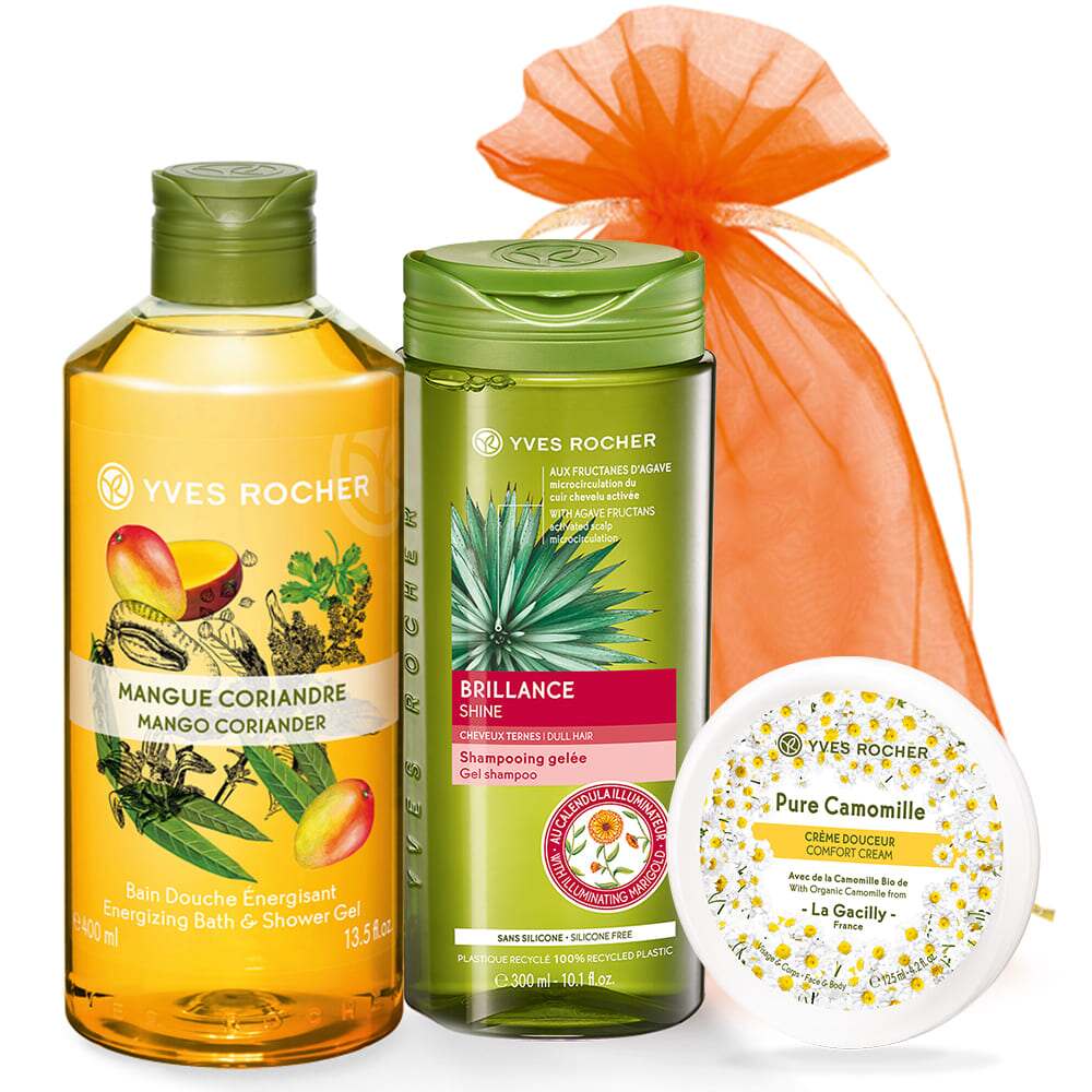 Набір Шампунь та Гель Манго - Коріандр і Крем для Обличчя та Тіла