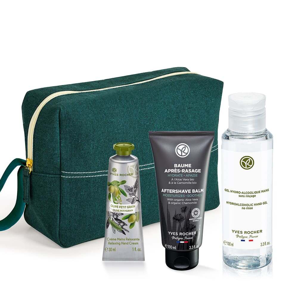 Набір для Нього Бальзам після Гоління та Антисептик і Крем для Рук Олива