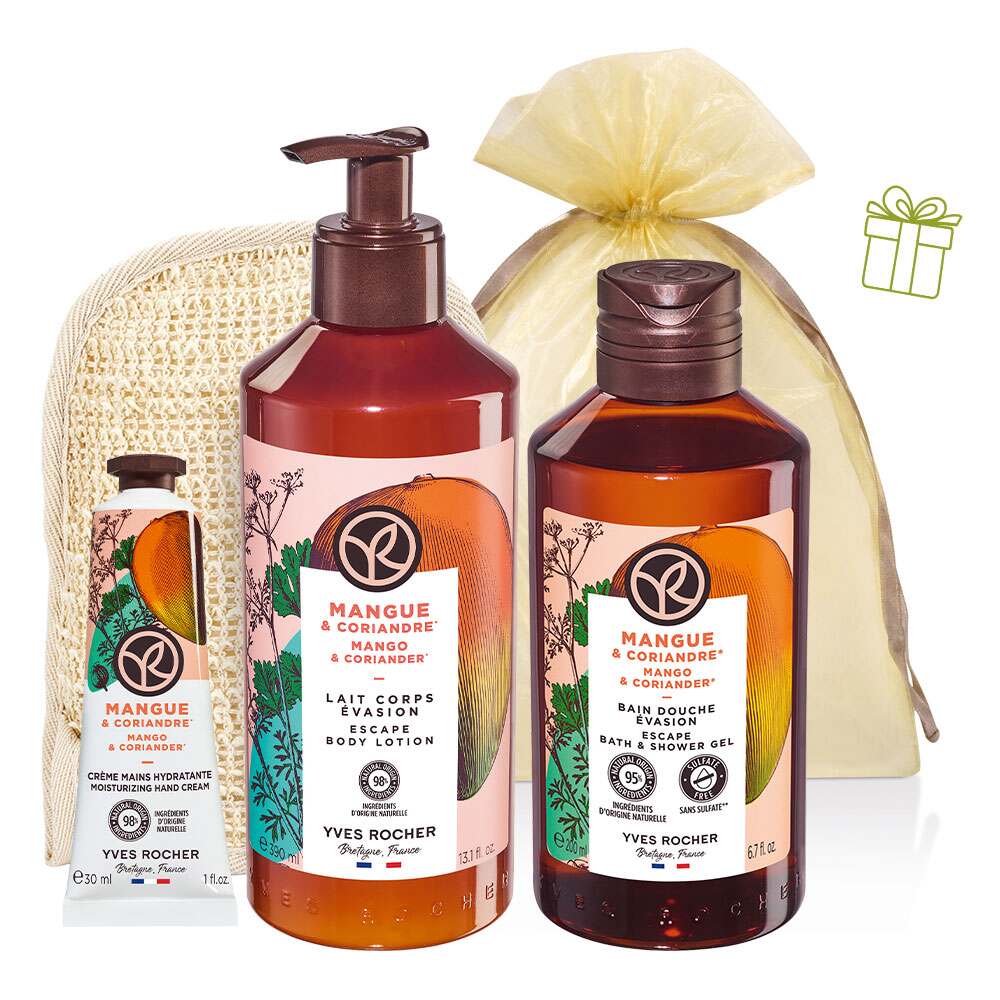 Набір Манго-коріандр: крем для рук, молочко, гель для душу
Набір Манго-коріандр: крем для рук, молочко, гель для душу