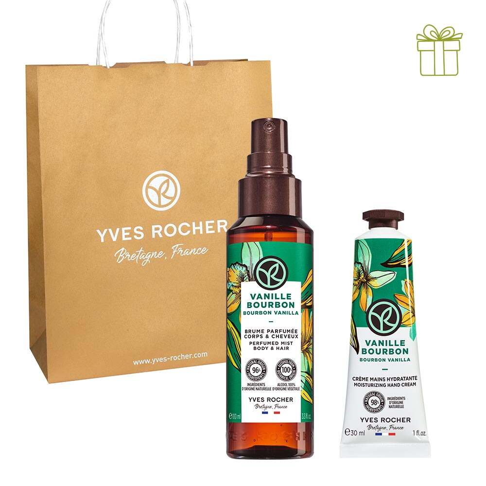 Дует Бурбонська ваніль: парфумований спрей, крем для рук Yves Rocher Дует Бурбонська ваніль: парфумований спрей, крем для рук Yves Rocher